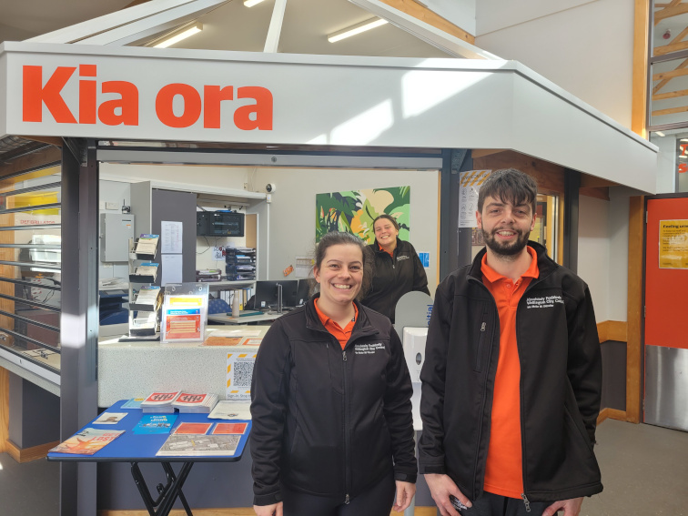 Oliver (right) working at the Karori Recreational Center