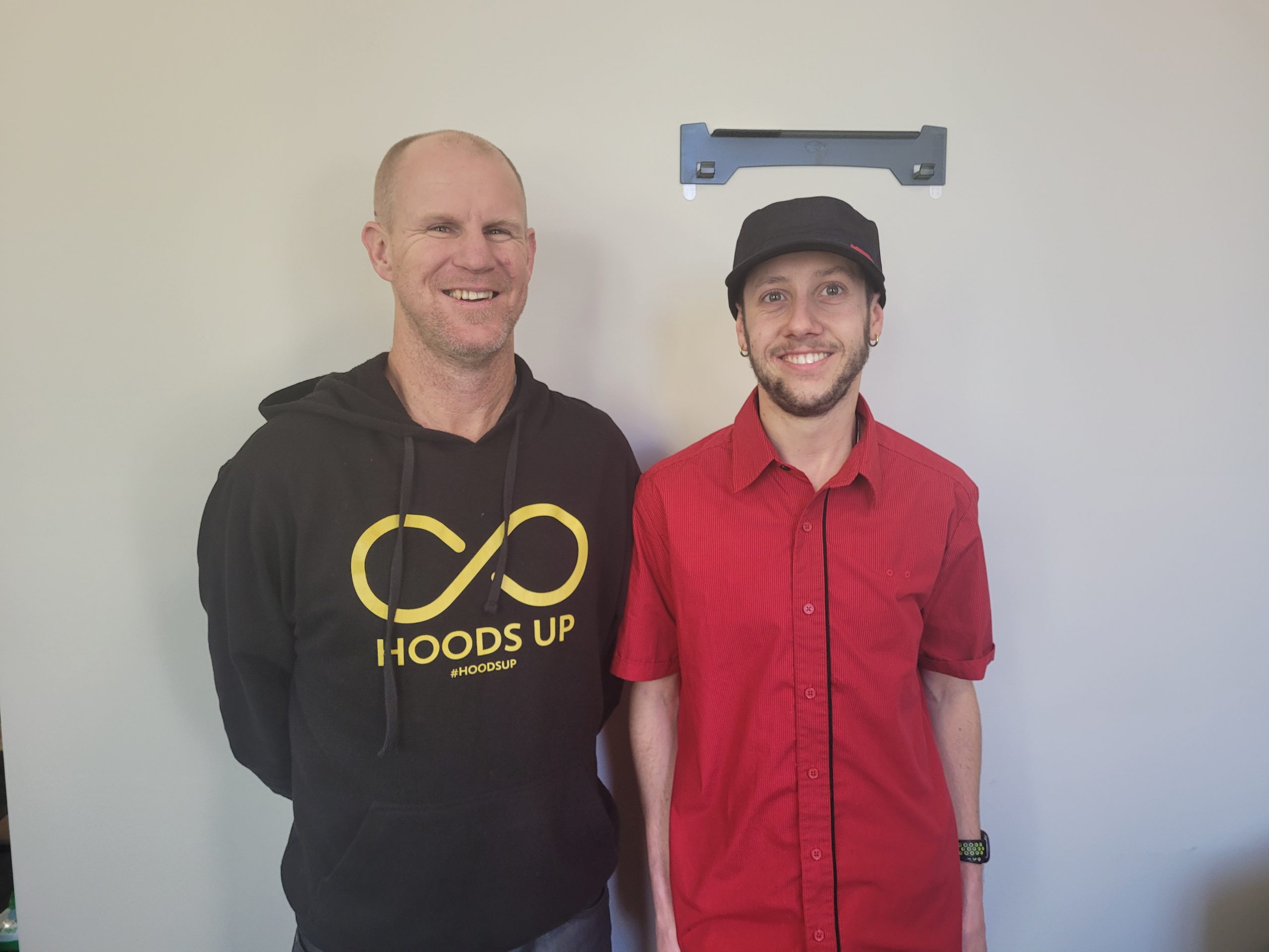 Nick in his Mcdonalds uniform with Tim Nick (right) in his McDonalds uniform with his support worker Tim (left)